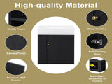 20 Inch Bathroom Vanity with Ceramic Sink, Diamond Pattern Door Design, Gold Handle & Side Storage N725P314033B