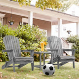 Wood Patio Chair for Garden Outdoor Wooden Folding Adirondack Chair Set of 2 Solid Cedar Wood 20939272