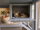 Outdoor Wooden Catio Multi-functional Cat Enclosure, 4 Platforms & 2 Napping Houses, 2 Strong Locks, W3166P476669