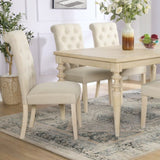 Amonia Urban Style Wired White Finish Wood Turned-Leg Dining Table T2574P165165