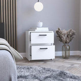 Trivor 2 Drawers Nightstand , End Table, Side Table Metal Handles -White B20092135