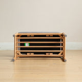 (Beige) Natural Solid Wood Shoe Bench, Mid-Century Modern Storage Bench with High Rebound Sponge W1283P298090