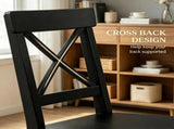 Black Farmhouse Wooden Dining Chairs Set of 2 with Cross Back Design for Kitchen Table 44201883