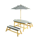 Naturally Playful Kids Picnic Table with Umbrella, Indoor/Outdoor Toys-Dark Blue W495P316196