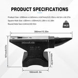 44Lbs Cast Steel Anvil, High Hardness Rugged Round Horn Anvil Blacksmith, Large Countertop and W2885P245712