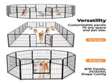 Durable Metal Dog Playpen for Indoor and Outdoor Use with Foldable Panels and Handle-Lock Door 84059998