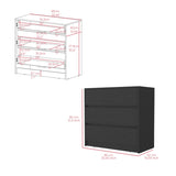 Dresser Maldus, Three drawers, Black Wengue Finish B092122832