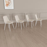 ZUN A set of 4 dining chairs, modern kitchen dining chair, linen padded chairs, and sturdy white metal 09502477