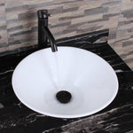 ZUN Ceramic Round Above Counter White Bathroom Sink Art Basin W99969283