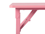 Nail Desk Folding Table, Pink MDF Manicure Station w/ 2 Drawers & 1 Door Cabinet for Nail Art Salon 58463404