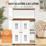 ZUN Litter Box Enclosure for 2 Cats,Hidden cat furniture, double litter can be used as side W1687P170693