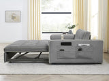 Modern 55.5" Pull Out Sleep Sofa Bed 2 Seater Loveseats Sofa Couch with side pockets, Adjsutable W119368697