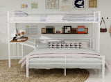 Sturdy Metal Twin Over Full Bunk Bed Frame with Practical Ladder & Storage Shelf, Modern W1935P463331