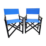 ZUN Folding Chair Wooden Director Chair Canvas Folding Chair Folding Chair 2pcs/set populus + Canvas W2297P143112