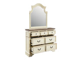 Noble Traditional Style Mirror Made with Wood in Antique Beige B009P168859