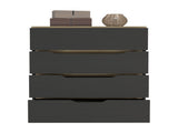 Lynbrook 4-Drawer Dresser Black Wengue and Light Oak B06280069