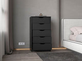 Logan Black 5 Narrow Drawer Dresser B062P175096