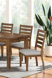 Transitional Set of 2pc Side Chairs Walnut Light Gray Ladder Back Chairs Solid wood 100% Polyester B011P158093