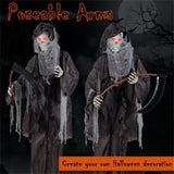 8.5ft Halloween Grim Reaper Decoration - Sound-Activated Design, Glowing Eyes, Tattered Garb & 87215514