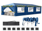 10x30ft Outdoor Pop Up Canopy, Portable Instant Canopy Tent with 8 Sidewalls for Outdoor Events 06777716