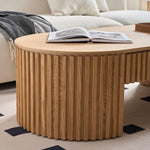 ZUN 51.18'' Oval Wood Coffee Table With Drawer Mid Century Modern Coffee Table Unique Coffee Table for W876P246438