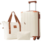 Hardshell Luggage Sets 3 Piece Carry-on Suitcases with Wheels, TSA Lock for Men Women-White 23401212
