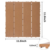Plastic Interlocking Deck Tiles, 11.8"x11.8", Patio Flooring Outdoor Waterproof All W2882P204560