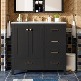 36'' Bathroom Vanity with Ceramic Sink Combo, Solid Wood Frame Bathroom Storage Cabinet, N710P276691B