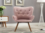 Doarnin Contemporary Silky Velvet Tufted Button Back Accent Chair, Mauve T2574P164269