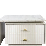 Extendable Coffee Table with Storage, Reversible Living Room Table with 2 Drawers and with 6 Wheels, W331P286652