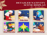 9FT Lighted Christmas Inflatable Decoration, Inflatable Nativity Scene with Starry Night Backdrop, 57994703