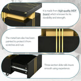 ON-TREND Contemporary Coffee Table Faux Marble Top, Rectangle Cocktail Table WF305961AAB