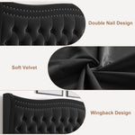 ZUN LIFT UP VELVET BLACK FULL SIZE BED W2239P242447