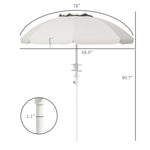 ZUN Outdoor beach umbrella-Cream White （Prohibited by WalMart） 25056736