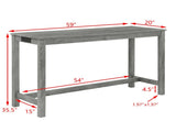 59 Inch Bar, Dining, Sofa with Power Outlet, 3 Upholstered Stools, 4 Piece Bar 81873014