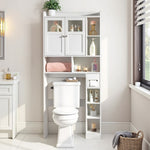 ZUN Double-Door Bathroom Cabinet with 2, Adjustable Panels, 1 Drawer and 3 Side Shelves, White 23726819