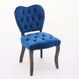 ZUN French Vintage Tufted Upholstered Fabric Dining Chair,Set of 2,Blue,SW1869BL W1143P214541