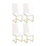 ZUN Set of 4 Leatherette Upholstered Dining Chairs, White and Gold B016P224737