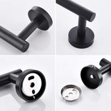 4-Pieces Matte Black Bathroom Accessories Stainless Steel Bathroom Hardware Bath Towel Bar W1932P156243