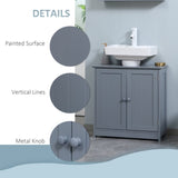 Bathroom Cabinet with 2 Doors and Shelf Bathroom Vanity Grey-AS Prohibited by 66147432