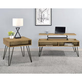 Golden Oak and Black Square End Table B062P153622