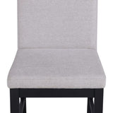 ZUN 2pc Black Finish Side Chair Gray Fabric Full Back Upholstery Contemporary Transitional Style Dining B011P162544