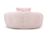 Giant Bean Bag Chair withFootstool, Oversized Bean Bag for Adults and Kids, Faux Fur Shell-Shaped W2677P306794