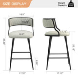 SET OF 2, 26'' Counter height bar stools PU cover kitchen island counter bar stool with black powder W2215P196279