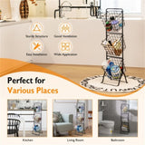 3-Tier Fruit Basket Stand - Removable Wire Bowls, Convertible to 1/2 Tier, Steel Frame with Non-Slip 35184437