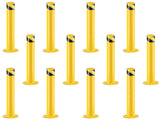 Safety Bollard Post, 36 Inch Height Steel Bollards, 3 Inch Diameter Parking Bollard, Yellow Powder 04065749