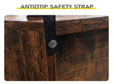 Rotted Wood Finish Embossed Fireplace TV Stand, 179*35*57.5cm, Particle Board, 4 Doors & 2 Shelves, 51173242