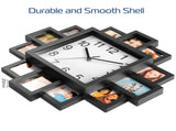 Decor Picture Frame Collage Clock 12 Photo Display Slots Wall Mounted Chic Farmhouse Wall Decor 09697869