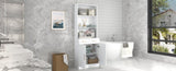 Bathroom Storage Cabinet, Cabinet with Two Doors and Drawers, Adjustable Three-layer Open N725P186645W