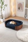 ZUN Scandinavian style Elevated Dog Bed Pet Sofa With Solid Wood legs and Walnut Bent Wood Back, W794125959